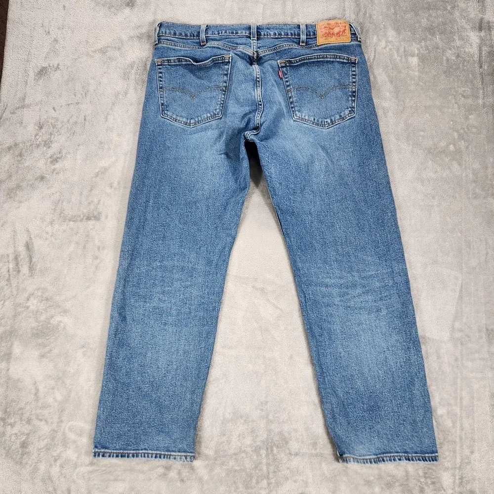 Levis 505 Jeans‎ Mens 38x29 Stone Wash Blue Regular Straight Stretch Denim Pants